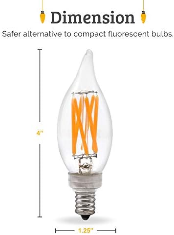 חידושים של בריט 5 וואט = 60 וואט שווה ערך מנורת נימה לד / נורת נברשת-ניתן לעמעום-לבן רך 3000 אלף-להבה קצה אנרגיה