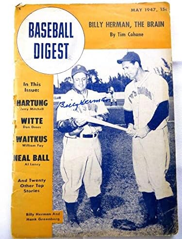 בילי הרמן חתם על מגזין חתימה בייסבול דייג 'סט 1947 פיראטס ג' יי. אס. איי. 71928-מגזינים עם חתימה של ליגת