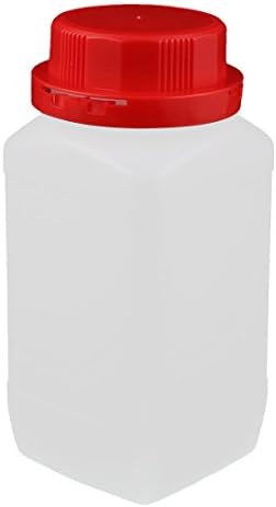 AEXIT 2 PCS 650 מל בקבוצת כובע אדום מפלסטיק ריבוע רחב פה רחב דגימה כימית תרבית תאים בקבוקי בקבוק מגיב