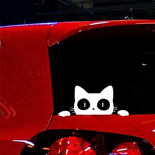 מדבקת מכונית רפלקטיבית מצוירת CART CART ， מדבקות חתול שחורות מצחיקות, מדבקות חתול, מדבקות מכוניות,