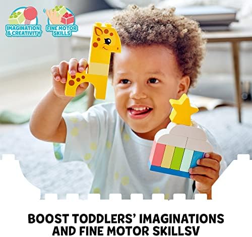 לגו דופלו זמן בנייה יצירתי קלאסי 10978 קופסת לבנים, צעצוע למידה לפעוטות וילדים בני 18 חודשים,