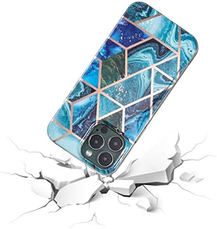 יומן היומן של מאוויס יוקרה iPhone 14 Pro Marble Case, דפוס גיאומטרי גמיש סיליקון מגן מכסה נשים בנות נערות