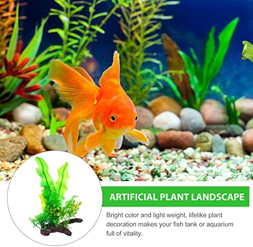 בגד גוף בטה דגי טנק ירוק דקור 2 יחידות אקווריום צמחים מזויפים צמחים מלאכותיים צמחים נוף צמחים דקורטיבי אקווריום