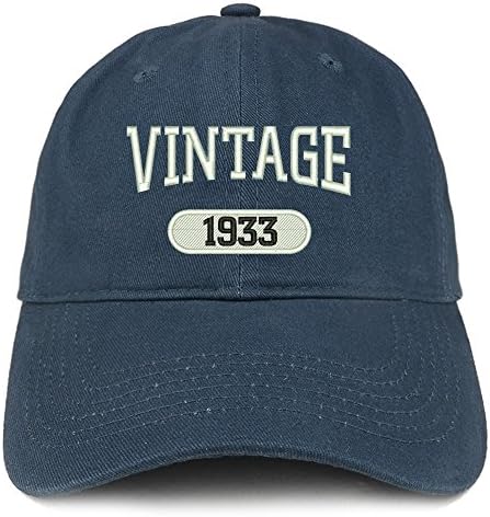 חנות הלבשה אופנתית וינטג '1933 רקומה יום הולדת 90 כובע כותנה מתאים