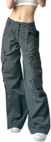 מכנסיים מזדמנים לנשים לעבודה גבוהה רחוב נשים פשוטות יסודות יסודות גדולים כיסים גדולים חליפת וילון