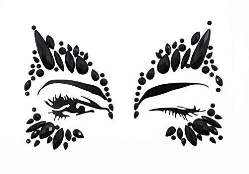 תכשיטים של פנים שחור פנים נלהבות אבני חן מקל על פנים קעקוע Bindi מדבקה איפור עיניים תכשיטים