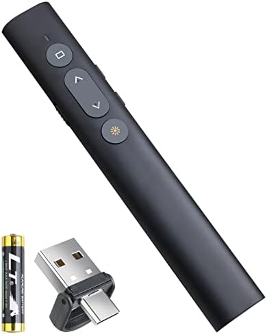 מצגת מצגת מרחוק מצגת, סוג C/USB מצביע 2 ב 1, לחיצת PowerPoint מרחוק, USB/Type-C עבור מקדם שקופיות מחשב,