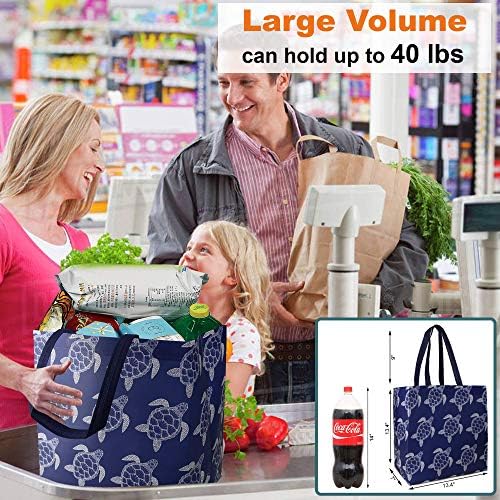 Beegreen 18 אריזות תיקים לשימוש חוזר לקניות שקיות מכולת Xlarge ניתנות לשימוש חוזר עם תיקי מתנה צבעוניים קלילים