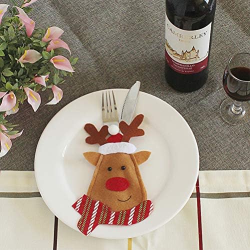 שולחן אוכל דקור חג המולד כלי שולחן מחזיק מיני איילים סכין מזלג כפית כיסוי סכום שקיות חג המולד שולחן