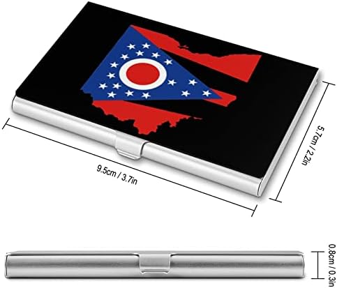 דגל של מדינת אוהיו דגל עסקים שם מקרה מצחיק אשראי מזהה כרטיס כיס מחזיק עבור גברים נשים