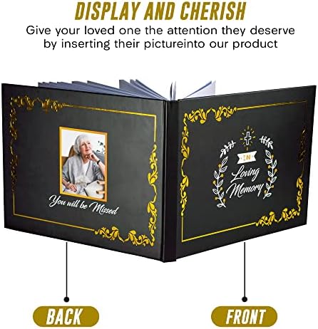 ספר אורחים הלוויה 9 איקס 7 אינץ, קשיח מובלט זהב, חגיגה של חיים, בחתימת זיכרון אוהבת &מגבר; שפע ספר