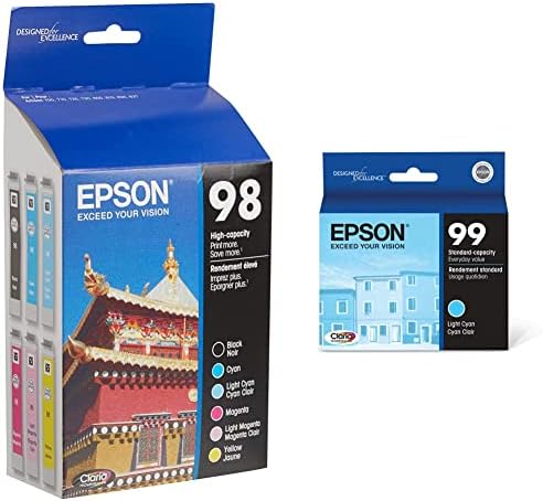 EPSON 98 שחור וצבע C/M/Y/LC/LM --INK -Cridgers, T098120 -BCS, תשואה גבוהה, משולבת 6/חבילה וקלריה היי -הגנה