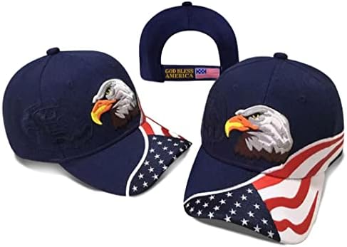 אמריקה הרקומה אדומה, לבנה וכחולה ארהב כובע הכדור האמריקאי דגל אמריקאי נשר רצועה מתכווננת פטריוטית, מרובה