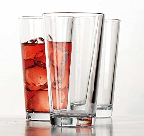 יסודות בית & מגבר; מעבר כוסות שתייה סט של 10 כוסות זכוכית הייבול 17 כוסות בירה עוז, מים, מיץ,