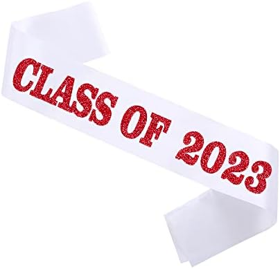 Gotgala לבן סיום סיום אוש כיתה נוצצת כחולה של 2023 סאטן בוגר סאטן לקישוטים למסיבת סיום 2023