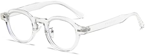 ג ' ובקית טרנדי עגול כחול אור חסימת משקפיים לנשים גברים רטרו בציר מעגל סגנון ללא מרשם מחשב משקפיים