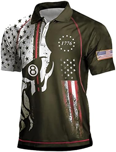 חולצות חוף קיץ לגברים של גברים קלאסית יום עצמאות, חולצת דגל אמריקאית חולצות שרוול קצר הדפס פרה