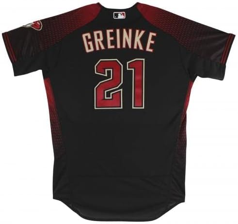 D -Backs Zack Greinke 9/27/17 משחק שחוק שחור מלכותי פלקסביס ג'רזי MLB Holo - משחק MLB משומש גופיות