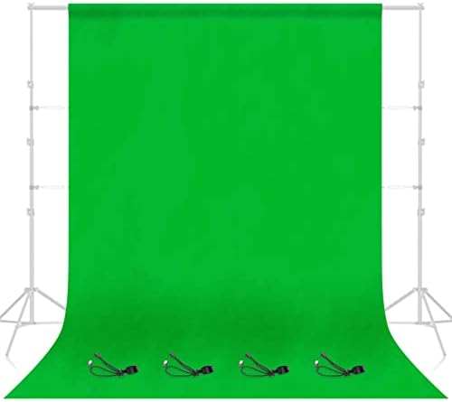 מסך ירוק רקע, צילום מסך ירוק רקע להזרמת זום, קטן תמונה מוסלין ירוק כרומקי בד בד וילון עם 4 רקע קליפ