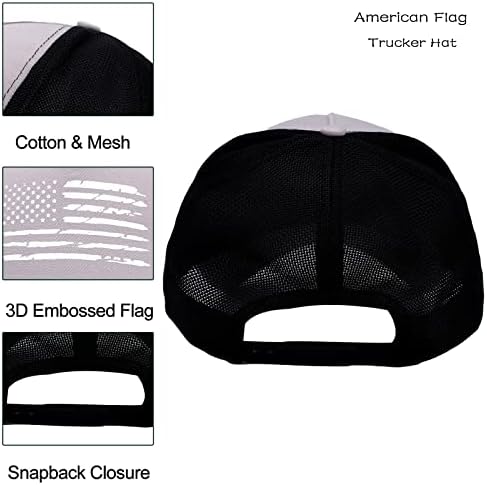 כובע נהג משאית דגל אמריקאי ליוסופר, כובע בייסבול סנאפבק מתכוונן כובע בייסבול רשת דגל ארה ' ב מובלט 3 ד