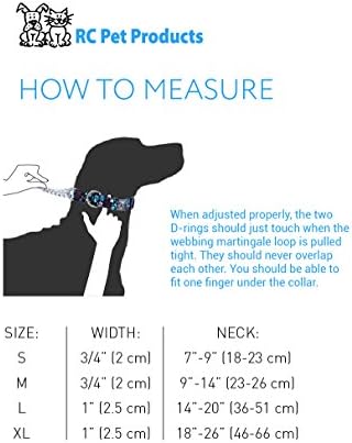 מוצרי מחמד RC אימונים 3/4 אינץ 'צווארון כלבים מרטינגייל, קטן, טרטן כחול