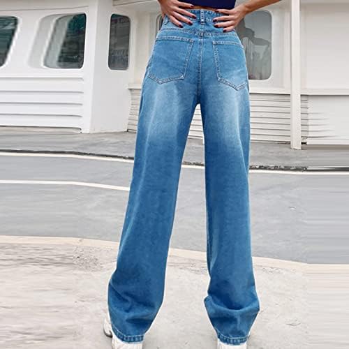 ג'ינס לנשים מותניים גבוהים רזים חורים ישרים שיפוע דק אלגנטי כל התאמה בתוספת מכנסי מכנסי ג'ינס בגודל