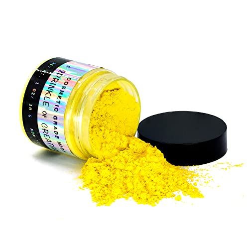 1 גרם - אבקת נציץ צהובה - כיתה קוסמטית - 25 צבעים זמינים, שימוש לקוסמטיקה, רפש, נרות, צבעים, פצצות אמבטיה,