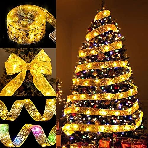 אורות עץ חג המולד אור הובלה אור סרט 4M 40 מנורה סאטן מנורה חג חג המולד מנורת חג המולד קישוט עץ