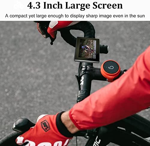 מצלמת אופניים של Antook 1080p, מצלמת תצוגה אחורית של 110 מעלות אופניים עם מסך 4.3 אינץ