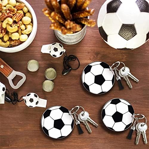 כדורגל Keyring - מיני מחזיקי מפתחות של ספורט, מחזיק מפתחות ספורט כדורגל למפתחות רכב לקישוט תרמיל ספורטאים