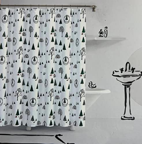 קייט ספייד ניו יורק מלפפון וילון מקלחת כותנה, 72x72 אינץ ', ירוק