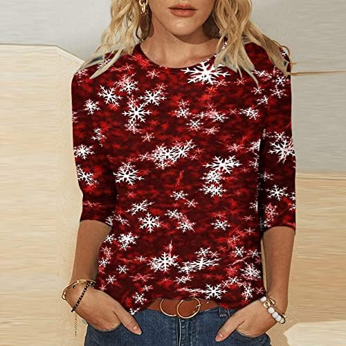 חולצות חג מולד מכוערות לנשים מצחיקות איש שלג חמוד גנום שדון בכל רחבי הדפס סוודר שרוול ארוך סוודר צמרות
