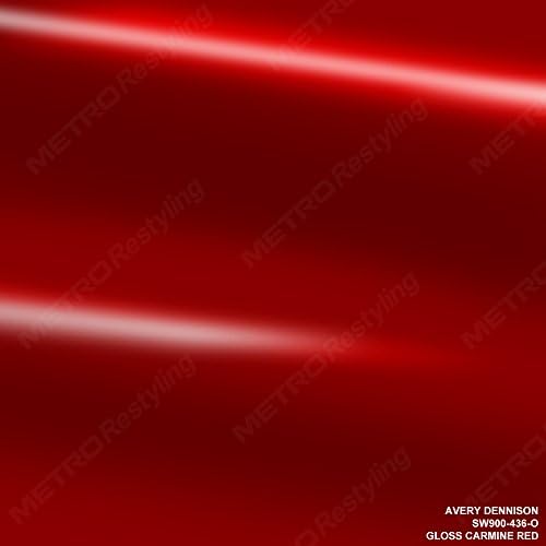 Avery SW900-436-O Gloss Carmine Red 3in x 5in סרט עטיפת מכוניות ויניל עליון