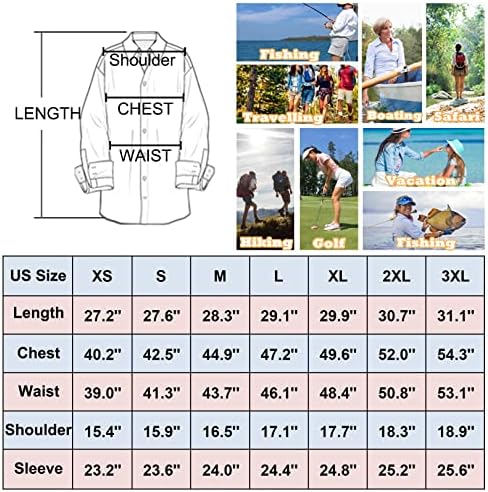 Toumett נשים UPF 50 שרוול ארוך UV הגנה מפני השמש חולצות ספארי חיצוניות חיצוניות מהירות דיג דיג חולצות
