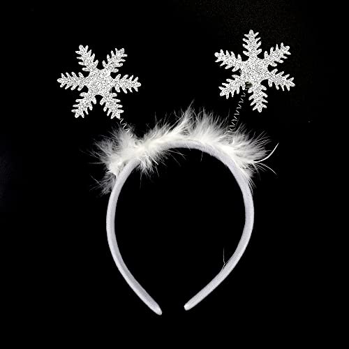 פתית שלג בגימור עבור בנות נשים שיער להקת חג המולד שיער אביזרי לבן פתית שלג גליטר מסיבת חדש שנה מתנת יום הולדת