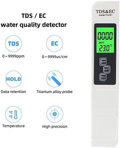 Hyuduo בודק איכות מים רב -פונקציונלי TDS/EC/Temp Fish Manking Monitor Monitor Monitor Monitor Moniter
