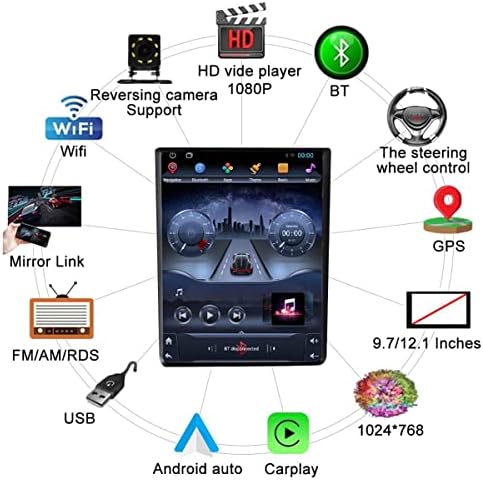 ניווט GPS של Wooyi עבור פורד פיאסטה 2009-2015 סטריאו רכב כפול DIN 9.7 מסך מגע מסך מגע נגן Bluetooth