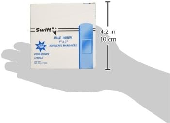 מוצרי בטיחות של Honeywell על ידי תחבושת דבק 017000, כחול, לא מתכת, רצועות ארוגות, 1 אינץ 'x 3 אינץ',