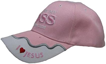 ישו הנוצרי ישו הוא הבוס שלי 1 פיטר 2: 25 ורוד רקום כובע כובע