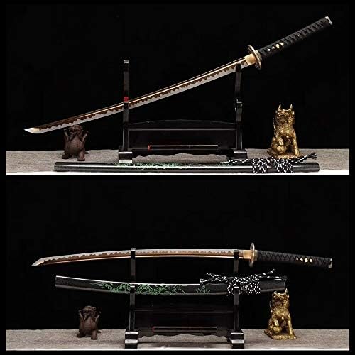 GLW קטאנה סמוראי קטנה חרב בעבודת יד יפנית 9260 להב פלדה אביבית חדה מאוד