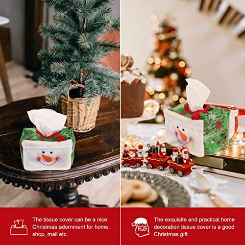 קופסאות קנה קישוטי קישוטי חג שלג מחזיקי איש שלג מלבני רב-חג המולד קטיפה לקישוטים מחזיק קישוט כיסוי:
