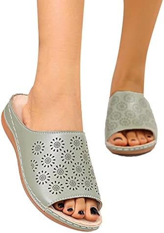 נעלי בית לנשים בסגנון מקורה בסגנון חיצוני אופנה קיץ חלול שטוח שטוח אביב רומאי כפכפים כפכפים סנדלים