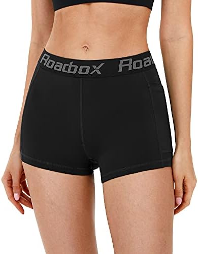מכנסי דחיסה של Spandex Spandex נשים - מכנסי כדורעף 3 /5 עם כיס/כיס לא יבש מהיר