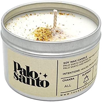 הנר הבוטיק האסטרלי פאלו סנטו, העשוי ממאה אחוז שעווה סויה טבעית ופתקי כותנה, משודרים באקוודור - 8 גרם ניחוח