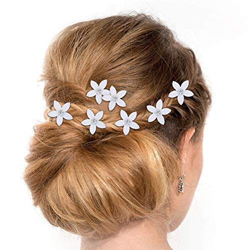 יאנטו 10 יחידות פרח שיער סיכות לנשים בנות קריסטל שיער ספירלות סיכות טוויסטר סליל קליפ אבזרים