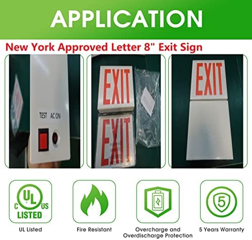 גאריני ניו יורק אישרה מכתב פלדה 8 שלט יציאה נורית חירום מתאימה למיקום לח הרכבה על קיר, הרכבה צדדית או
