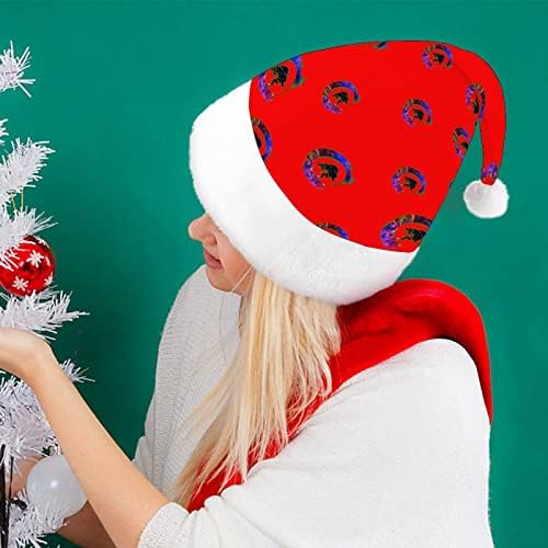 בונסאי עץ במעגל מצחיק חג המולד כובע סנטה קלאוס כובעי קצר קטיפה עם לבן חפתים עבור חג המולד חג מסיבת אספקת קישוט