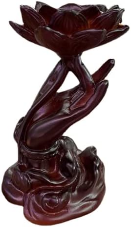 עמדות תצוגת כדור קריסטל שרף, לוטוס בודהה גואנין מחזיק יד פסל תצוגת בסיס תצוגת הכן לכד הכדור