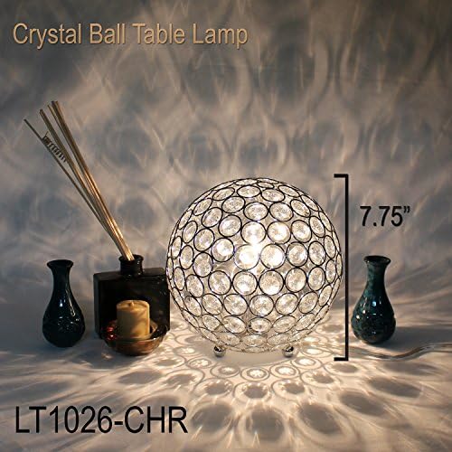 אלגנטי עיצובים סגן 1026-קריסטל כדור מנורת שולחן, כרום