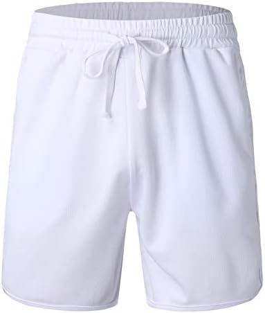 ספורט קיץ זכר ספיז בר לבן מכנסיים קצרים שרוך מכנסי כיס מוצקים מכנסיים רבע מכנסיים לבוש חיצוני